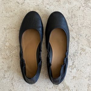 Vionic “Alexa” Ballet Flat, black leather, 9.0 M